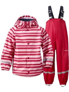 Didriksons Regnställ Slaskeman rosa/rödr