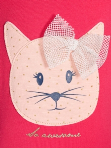 T-shirt nitEskoba EKO röd med katt