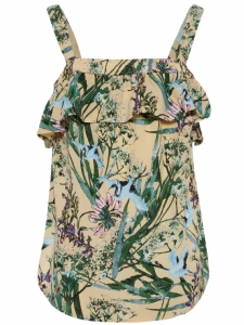 Beige/Grön Top NKFINAYA FLOUNCE