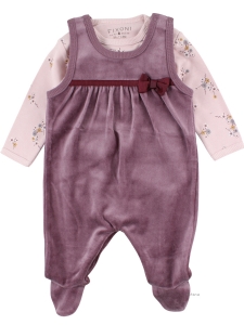 Fixoni Sparkbyxa/Body EKO Velour Rosa Blommor