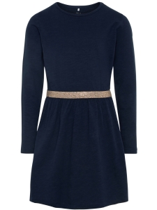 NKFVALJA LS DRESS MARIN/GULD EKO