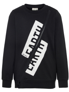 NKMRIPON SWEAT SVART ZIP EKO