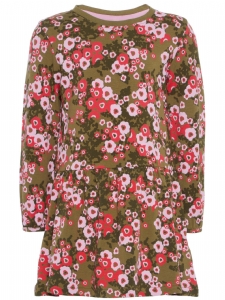 NMFKARI Klänning Grön Rosa Blommor EKO