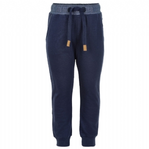 MINYMO Sweatbyxa Marinblå Denimdetaljer